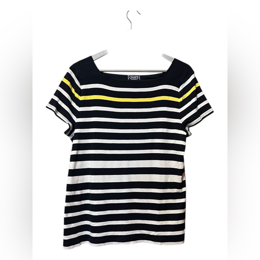 Chaps Striped Short Sleeve Top – XL